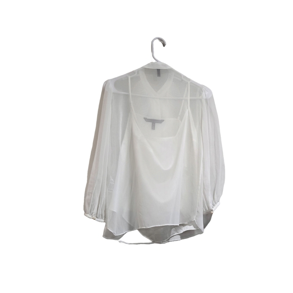 White House Black Market White Ruffle Blouse - Picture 7 of 13